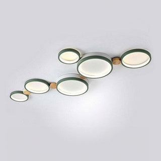 Lámpara LED de Techo para Dormitorio - Luminaria LED Redonda Moderna con Diseño de Hierro y Madera