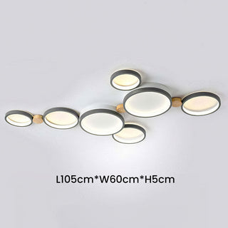 Lámpara LED de Techo para Dormitorio - Luminaria LED Redonda Moderna con Diseño de Hierro y Madera