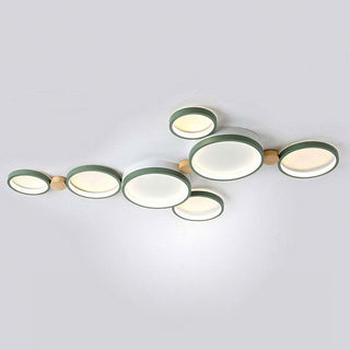 Lámpara LED de Techo para Dormitorio - Luminaria LED Redonda Moderna con Diseño de Hierro y Madera