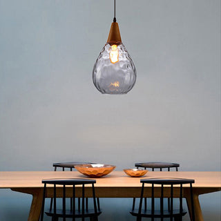 Suspension Goutte en Verre Luminaire Suspendu Vintage – Éclairage Ambre et Transparent pour Salle à Manger