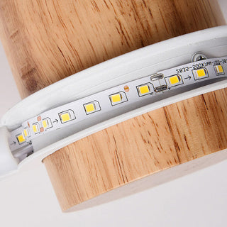 Wood LED vanity bathroom linear wall sconce — warm lamp