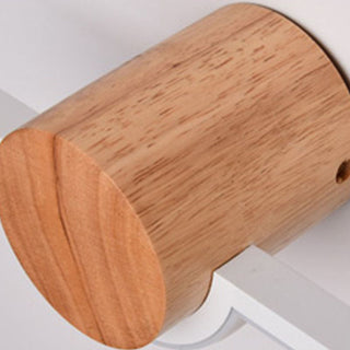 Linear wood warm LED bathroom vanity wall lamp — sconce