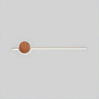Wood bathroom LED vanity linear wall lamp — warm sconce