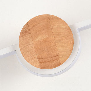 Linear LED wood vanity bathroom wall lamp — warm ambient