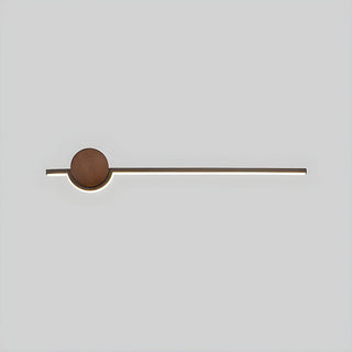 Warm wood LED linear bathroom vanity wall sconce — lamp