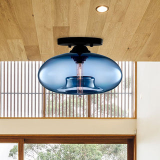 Colorful vintage multi-colored glass ceiling lamp for living room
