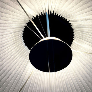 Paper pendant side angle — modern LED bedroom ceiling lamp