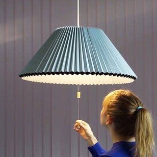 Modern paper pendant from below — LED bedroom hanging light