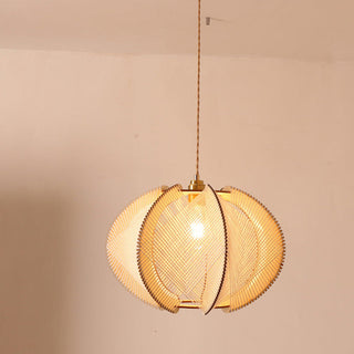 Suspension en bois – Lampe artisanale de forme irrégulière avec corde
