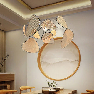 Adjustable boho pendant — modern rattan kitchen lamp
