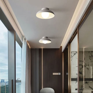 Contemporary hallway ceiling fixture, metal semi-flush mount