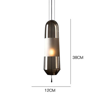 Glass capsule pendant from above — modern adjustable hanging lamp