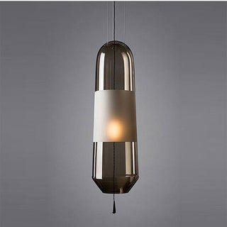 Capsule glass pendant lamp with sleek adjustable hanging design