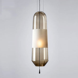 Sleek capsule glass pendant lamp — modern adjustable ceiling fixture