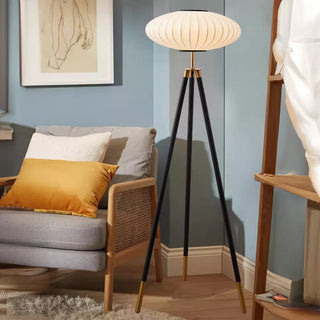 Classical silk floor lamp side — iron base soft warm