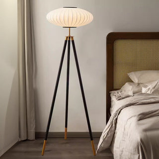 Classical silk floor lamp — elegant designer iron base soft glow