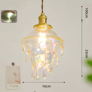 Designer resin pendant top view — water drop modern fixture