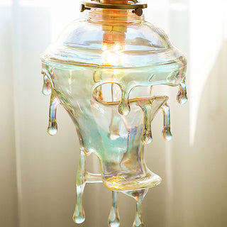 Resin water drop pendant in living room — designer modern lamp