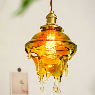 Water drop pendant from below — resin designer modern light