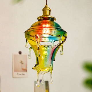 Water drop pendant side view — designer resin modern fixture
