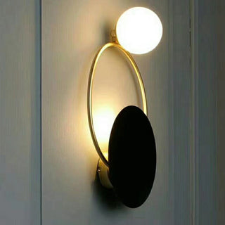 Circle black gold vintage industrial wall sconce ambient