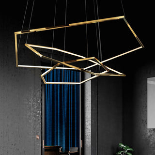 Geometric Pendant Light – Modern Ceiling Light | Gold Metal Polygon Fixture