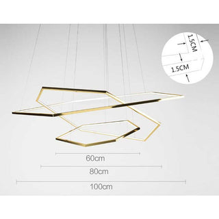Modern polygon pendant ceiling light – gold metal geometric shade