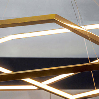 Geometric Pendant Light – Modern Ceiling Light | Gold Metal Polygon Fixture
