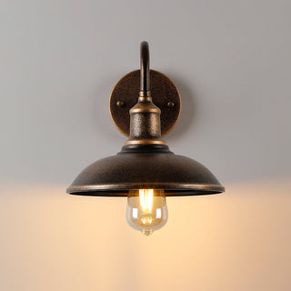 Antique Brass Wall Light – Rustic Outdoor Wall Light with Warm LED Glow