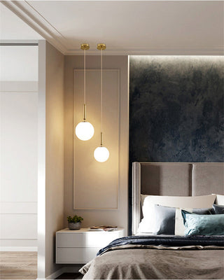 Modern Pendant Lamp – Metal Pendant Light with Opal Glass Sphere | Lumavera Lighting
