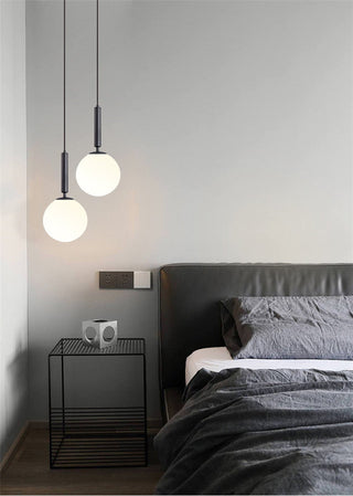 Modern Pendant Lamp – Metal Pendant Light with Opal Glass Sphere | Lumavera Lighting