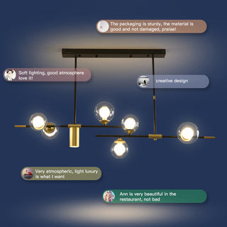 Modern gold tiered ceiling lamp — sputnik LED warm
