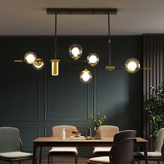 Gold sputnik chandelier wide — LED modern tiered warm