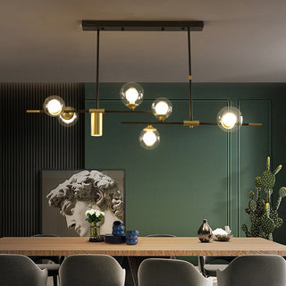 7-light gold sputnik chandelier — tiered LED modern
