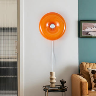 Donut glass LED dimmable modern wall sconce — bedroom