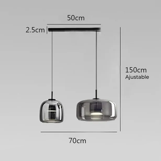 Gray Pendant Light – Modern LED Hanging Lamp With Adjustable Height