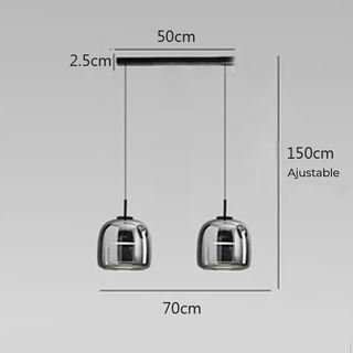 Gray Pendant Light – Modern LED Hanging Lamp With Adjustable Height