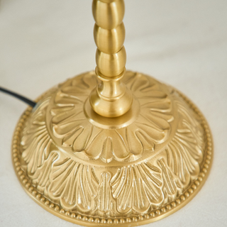 Solid brass floral lamp detail — vintage flower lampshade