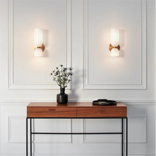 Double head two bulb glass modern wall sconce — bedroom lamp