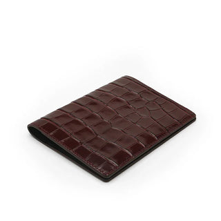 crocodile leather passport holder haven rfid travel wallet slim italian calfskin detail
