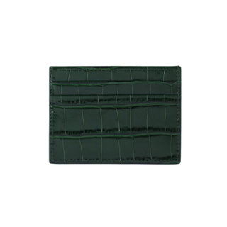 red leather card holder haven slim italian crocodile pattern wallet men natural view