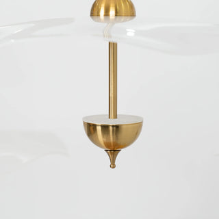 Lotus gold Art Deco chandelier metal LED dining ceiling