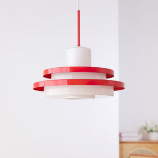 Vintage glass pendant side view — equator adjustable fixture