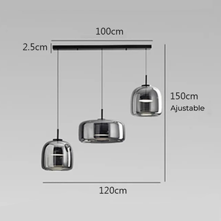 Gray Pendant Light – Modern LED Hanging Lamp With Adjustable Height