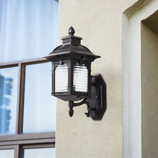 Black aluminum European balcony wall sconce — modern outdoor