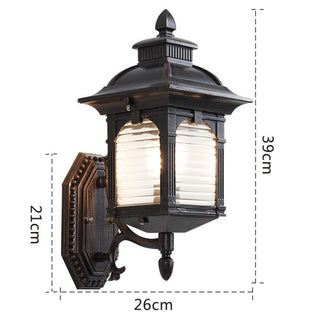 European black outdoor balcony sconce — modern aluminum lamp