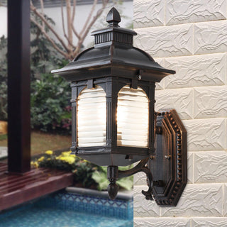 European black balcony outdoor wall lamp — modern aluminum fixture