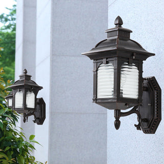 European outdoor wall lamp black aluminum illuminated — balcony