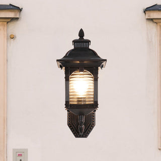 European outdoor wall light black aluminum angle — balcony sconce