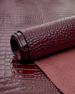 burgundy card holder haven italian leather wallet crocodile pattern slim design product view